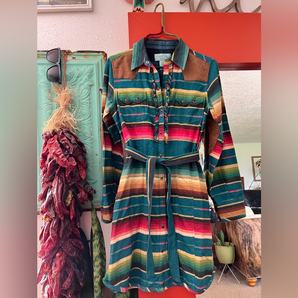 Tasha polizzi western shirt dress size small